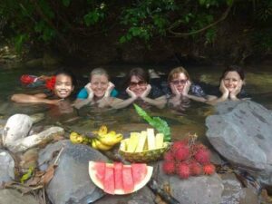 Fresh fruit in the hot springs in Sumatra